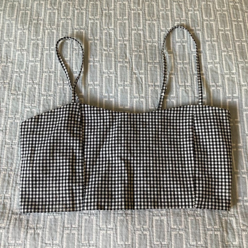 Brandy Melville gingham cropped top